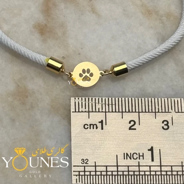 دستبند پنجه ( گربه ) گرد طلا لیزری